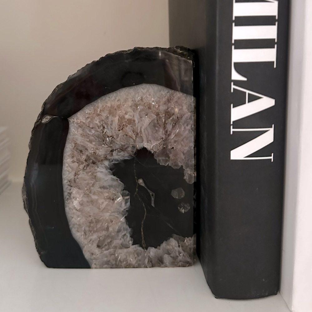 Natural Gray Agate Geode Bookends - Decorative Home Accents - Picture 2 of 13